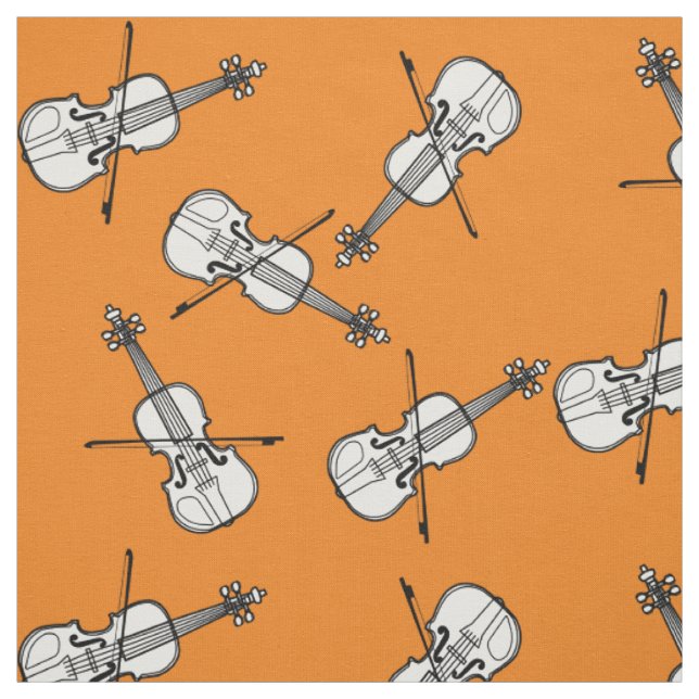 Tissu Violons blancs (Échantillon)