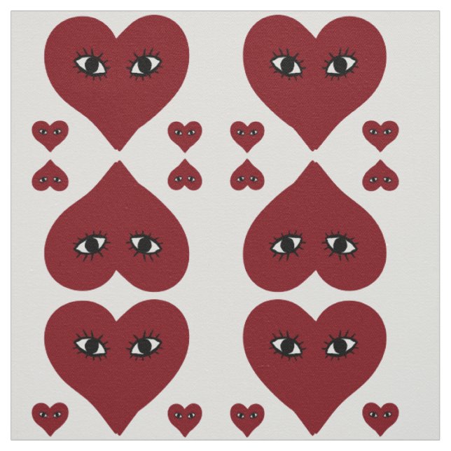 Tissu Visage Cœur Rouge Amour (Échantillon)