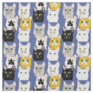 Tissu - Visages de chats
