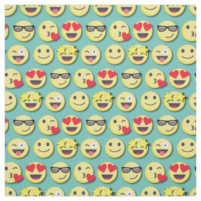 Tissu Visages heureux Sourires mignons (Échantillon)