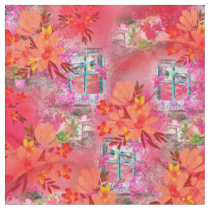 Tissu Viva Magenta 2023 fille dans la fenêtre