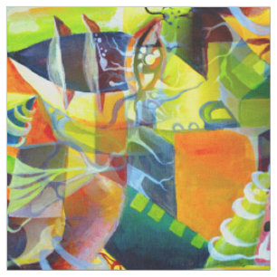 Tissu Vivid Contemporains Dreams in Watercolor Artwork