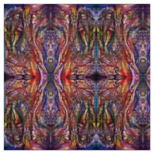 Tissu VIVIEN ET MERLIN Imaginaire bleu violet rose