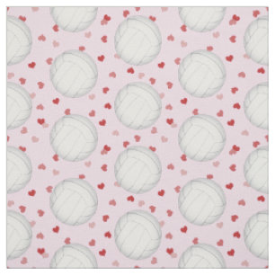 Tissu volley-ball avec minuscules coeurs sports motifs