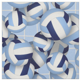 Tissu Volleyballs pattern w net bkgrd navy lt blue