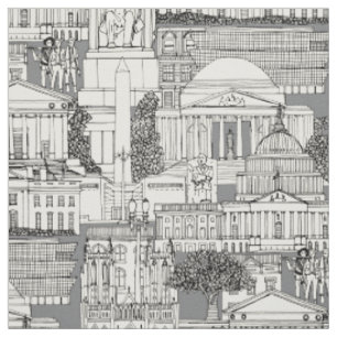 Tissu Washington DC toile gris