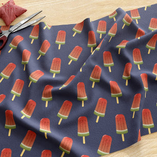 Tissu Watermelon Popsicle Motif Navy Blue Fabric