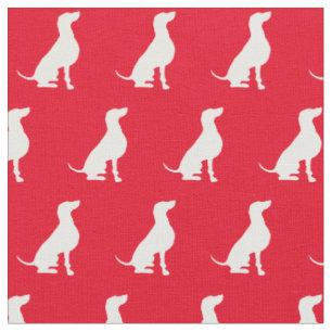 Tissu Weimaraner Chien Silhouette Animal Rouge