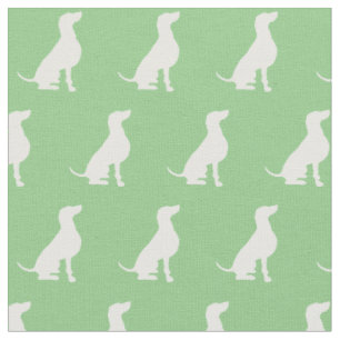 Tissu Weimaraner Chien Silhouette Animal Sage Green