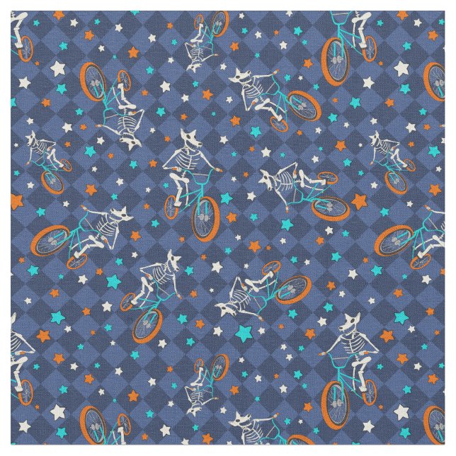 Tissu Werewolf Skeletons and BMX Bikes Patterned (Fermer)