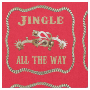 Tissu Western Cowboy Épouse Jingle Tout Chemin Rouge 4,5