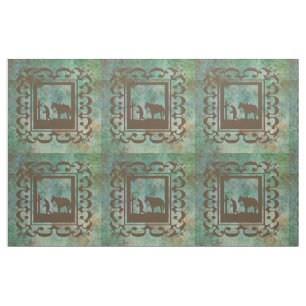 Tissu Western Cowboy Prayer Design Fabric 9" carré
