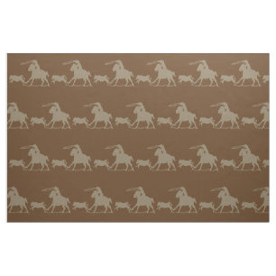 Tissu Western Rodeo Cowboy Calf Roping