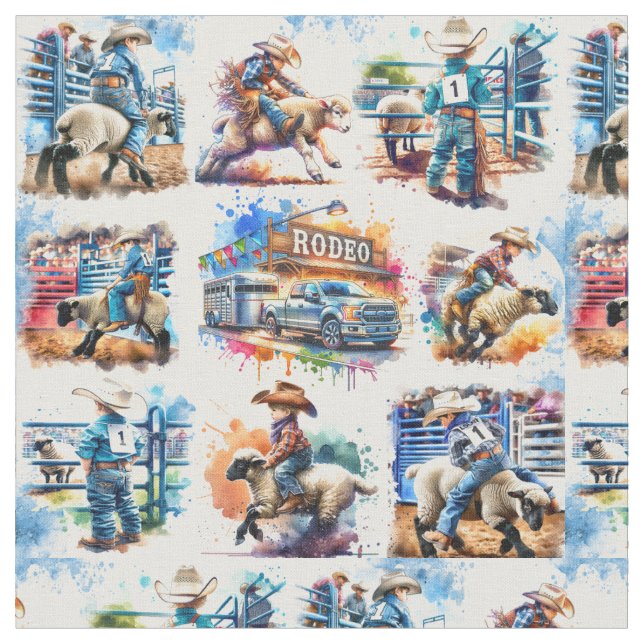 Tissu Western Rodeo Cowboy Kids Mutton Buston (Fermer)
