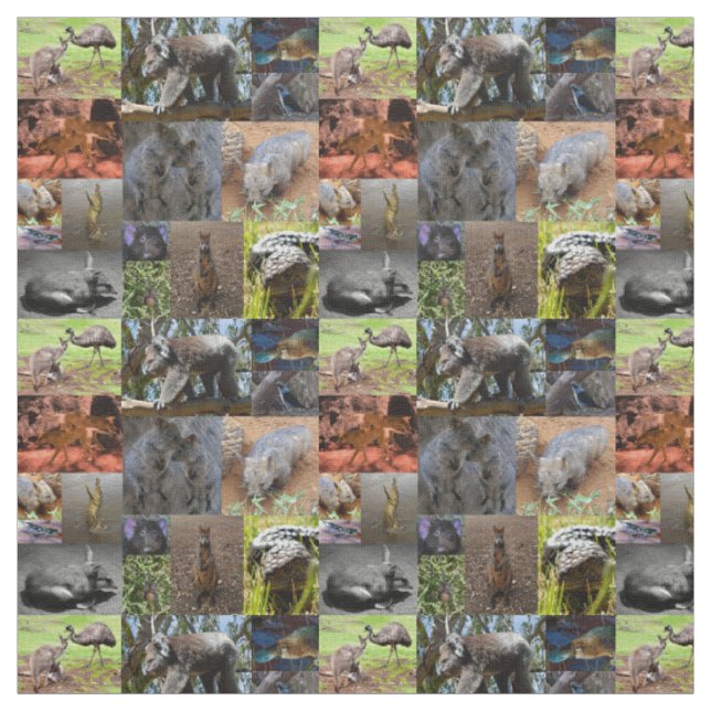 Tissu Wild Wonders : Captivant Australian Photo Collage (Échantillon)