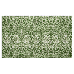 Tissu William Morris Brer Rabbit Motif vert foncé
