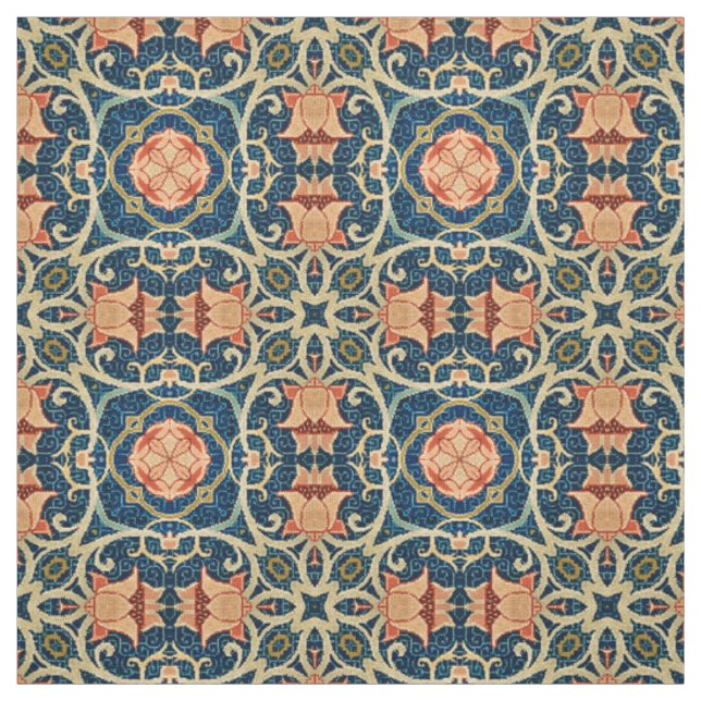 Tissu William Morris Floral Arabesque Motif géométrique (Échantillon)