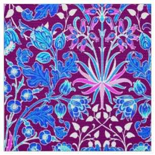 Tissu William Morris Hyacinth Imprimer, Aqua et Purple