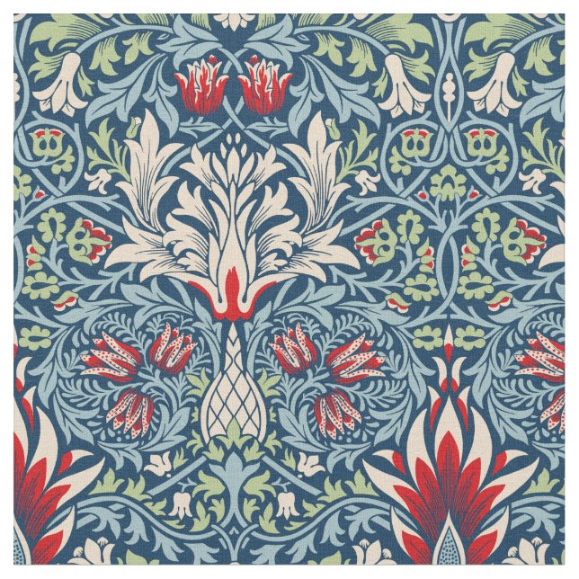 Tissu William Morris Snakeshead Fritillaire Floral Desig (Fermer)