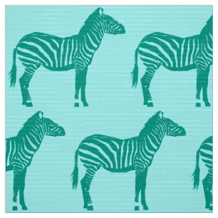 Tissu Zebra Print - Turquoise et Aqua