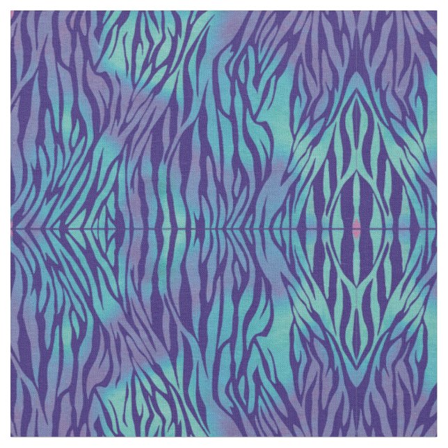 Tissu Zèbre Bleu Aqua Et Violet (Fermer)