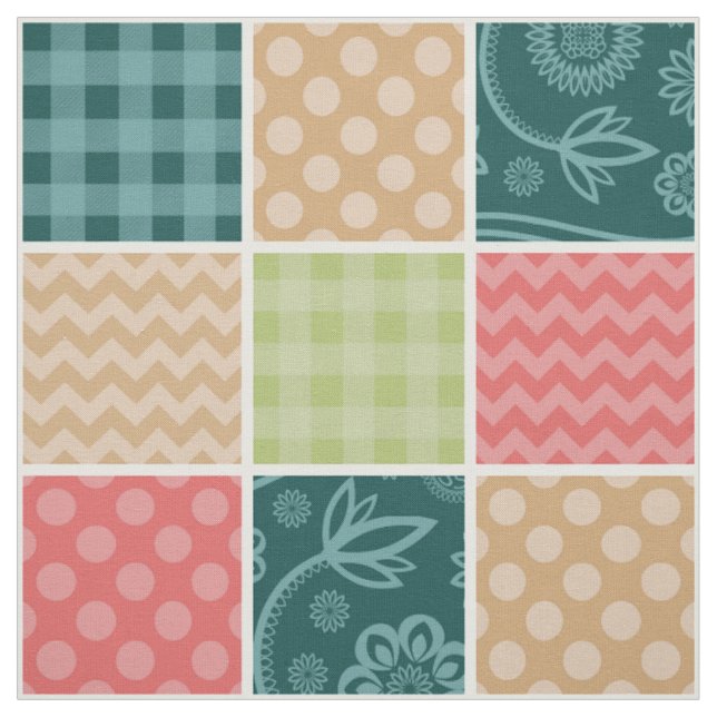 Tissu Zigzag, Chevron, En vichy, Pois, Patchwork (Échantillon)