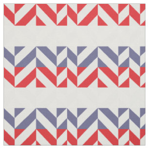 Tissu ZigZag géométrique rouge blanc et bleu