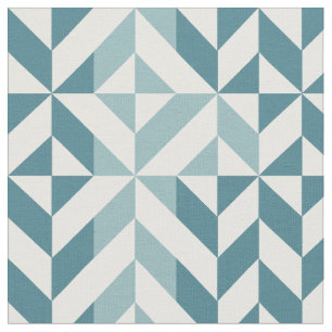 Tissu ZigZag géométrique vert turquoise à deux tons