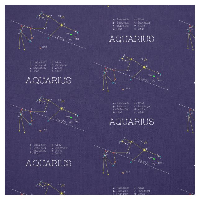 Tissu Zodiaque Aquarius (Échantillon)