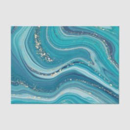 Tissue (Blaue und grüne Flüssig-Marmor) Seidenpapier
