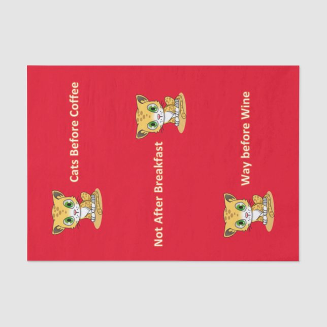 Tissue Cats Kätzchen vor dem Coffee Wine Seidenpapier (Vorderseite)