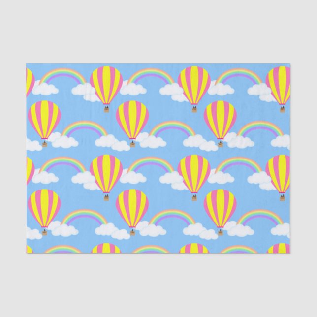 Tissue (Hot Air Balloon) - Blue Background Seidenpapier (Vorderseite)