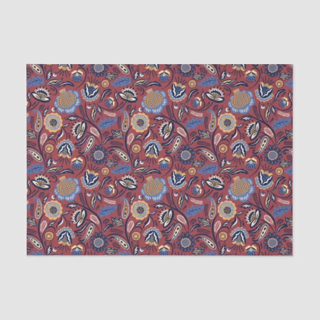 Tissue oder Decoupage-Papier - Boho Bold Floral Ro Seidenpapier (Vorderseite)