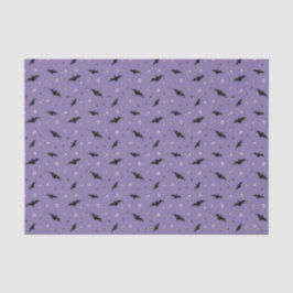 Tissue of Spooky Bats & Skulls - Lila Seidenpapier