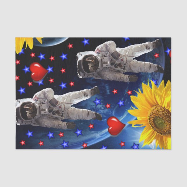 Tissue of Sunflower Astronaut Seidenpapier (Vorderseite)