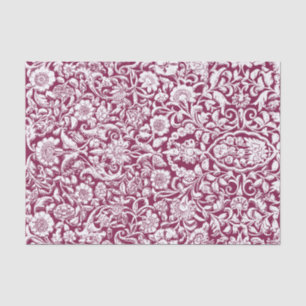 Tissue Paper Antiflorale Decoupage weiß auf rot Seidenpapier
