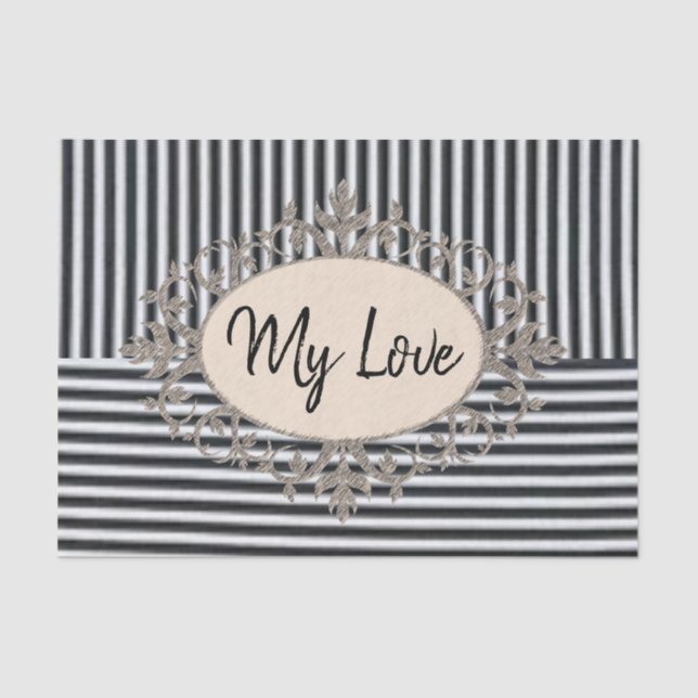 Tissue Paper Beach Black Stripes Seidenpapier (Vorderseite)