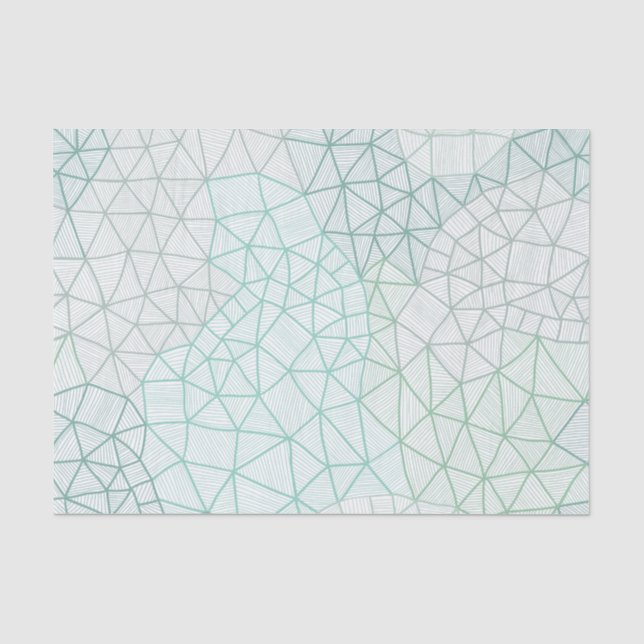 Tissue Paper (Blaues geometrisches Gewebe) Seidenpapier (Vorderseite)