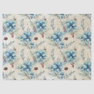 Tissue Paper Blue Christmas Blume Seidenpapier