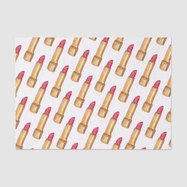 Tissue Paper des roten Lipsticks des Aquarellfarbe Seidenpapier (Vorderseite)
