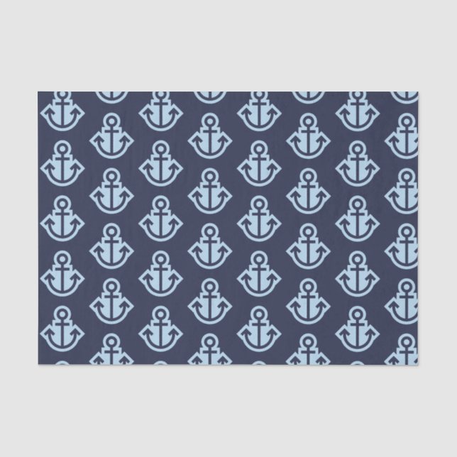 Tissue Paper für Navy und Light Blue Anchors Seidenpapier (Vorderseite)