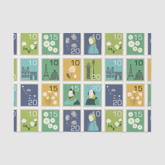 Tissue Paper für niedliche Briefmarke Seidenpapier (Vorderseite)