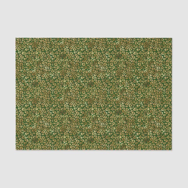 Tissue Paper - Green And Gold Pattern Seidenpapier (Vorderseite)