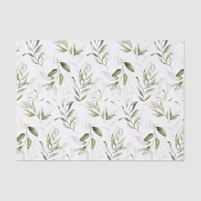 .Tissue Paper Green Foliage Baby Duschkollektion Seidenpapier (Vorderseite)