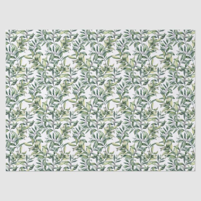 Tissue Paper "Green Tropical Foliage Blätter" Seidenpapier (Vorderseite)