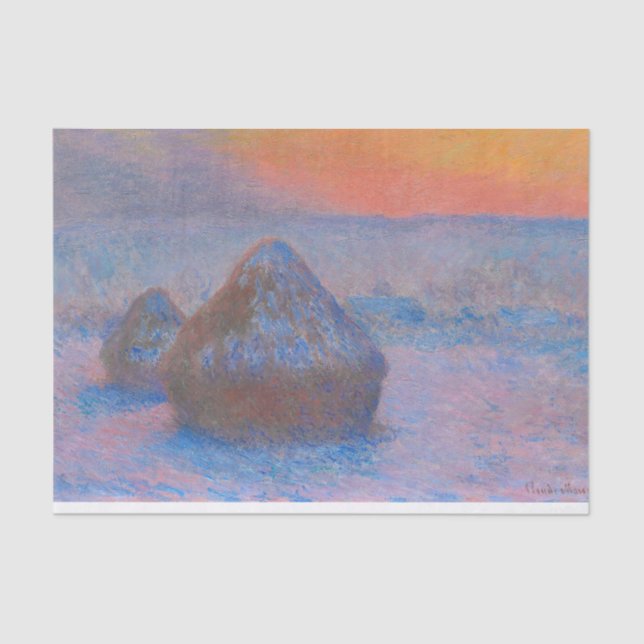 Tissue Paper HAYSTACK IN SNOW MONET Seidenpapier (Vorderseite)