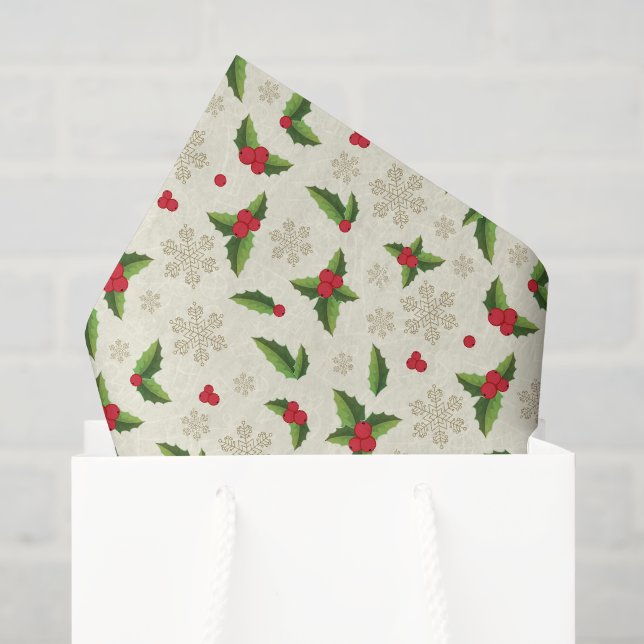 Tissue Paper Holly Tissue Seidenpapier (Geschenktüte)