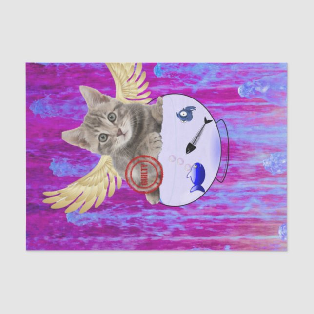 Tissue Paper Kitten Fish Guilty Fish Knochen Seidenpapier (Vorderseite)
