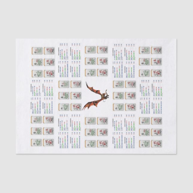 Tissue Paper Mahjong Dragon Seidenpapier (Vorderseite)
