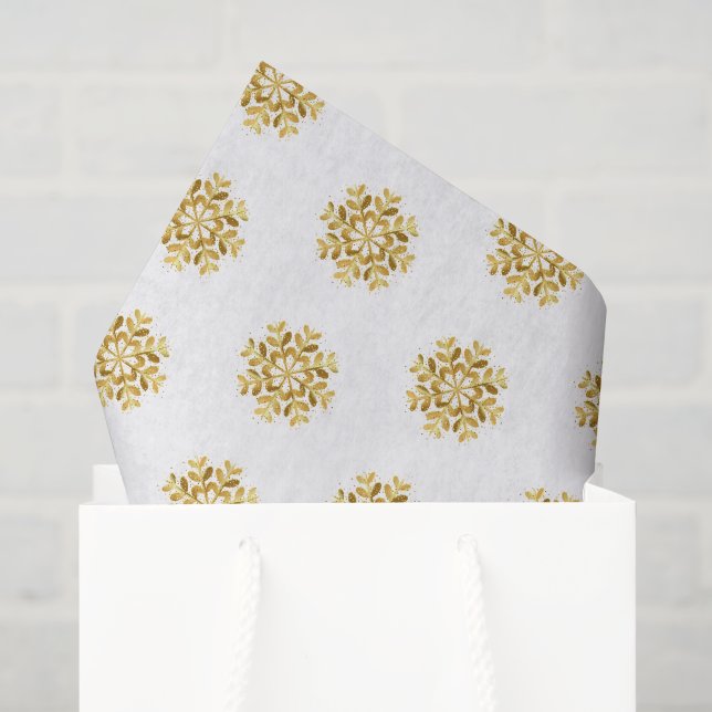 Tissue Paper of Holiday Tissue Gold Snowflakes Tis Seidenpapier (Geschenktüte)